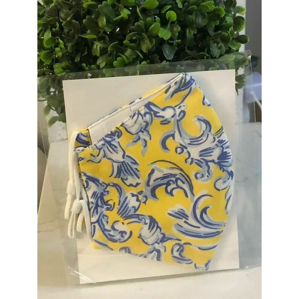 Tory Burch Printed Two Layer Adjustable Face Mask New Limited Print